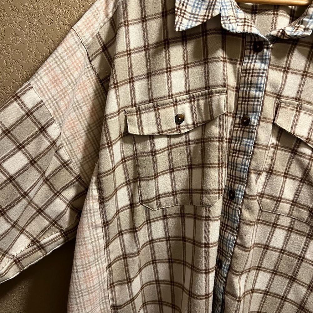 CATO multi plaid buttondown
